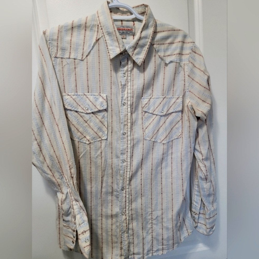Vintage Big Star 100% cotton western snap button shirt small
